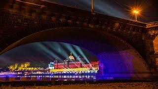 Lichtspiele zum Tag der Deutschen Einheit 2016 in Dresden