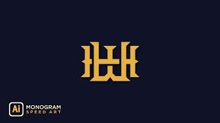 Monogram Logo Illustrator - WH Logo Design (Speed Art)