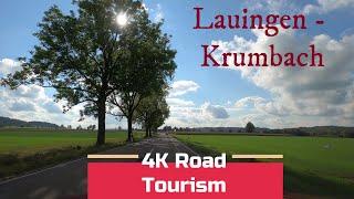 Driving Germany: Lauingen - Krumbach - 4K drive on secondary roads through Swabia