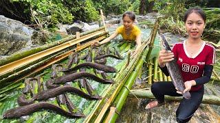 Girl weaves bamboo to catch big fish! Unbelievable fishing techniques - LTtivi