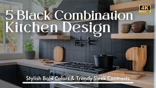 Best 5 Modern Black Kitchen Color Combination Design Idea Stylish Bold Colors, Trendy Sleek Contrast