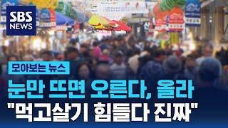 눈만 뜨면 오른다, 올라…"먹고살기 힘들다 진짜" / SBS / 모아보는 뉴스