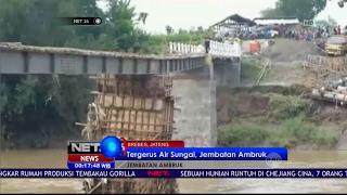 Tergerus Arus Sungai, Jembatan Baru Dibangun Ambruk di Brebes - NET24