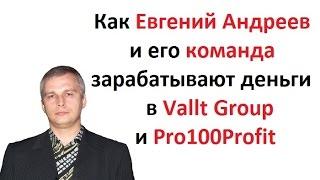 Как Евгений Андреев и его команда зарабатывают деньги в Vallt Group и Pro100Profit