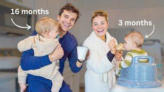 Morning routine w/ 2 under 2