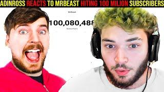 AdinRoss REACTS to MrBeast HITTING 100.000.000 SUBSCRIBERS