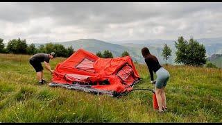 Уютный кемпинг с большой надувной палаткой #camping