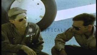 U.S. Army Air Forces B-17s on Midway island after Japanese fleet is sighted durin...HD Stock Footage