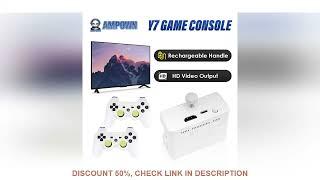 Ampown Y7 Video Game Console Linux System 256G Built 12000 Games Rechargeable Wireless Handle Low La