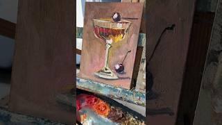 Natalymak.etsy.com #oilpainting #painting #bar #bardecor #cocktails #manhattan