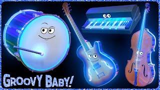 "Synthwave!" – Baby Sensory Music Video – Dazzling Animated Instruments Play Energizing Music