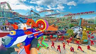 Nerf War | Amusement Park Battle 105(Nerf First Person Shooter)