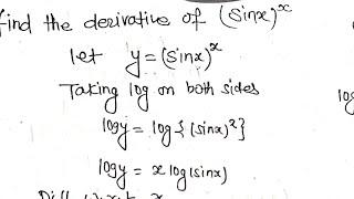 226. (sin x)^x || Class 12 Derivative