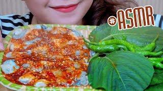 ASMR RAW Milk oysters mixed in extreme spicy sauce , SOFT EATING SOUNDS | LINH ASMR