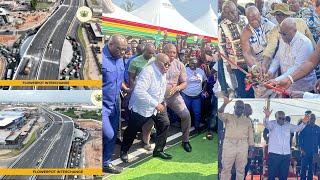 Prez Akuffo Addo brags as he finally commission the longest flyover in Afric. Ghanaians mob him 