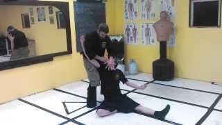 Pentjak Silat Biset Dalem, inside foot drag, by Goshen Kendang of Bukti Negara