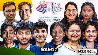 19th Asian Games Teams 2023 Round 7 | India vs Vietnam & Kazakhstan   | Live commentary