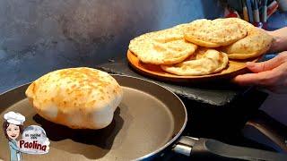 PANE PALLONCINO  segui la ricetta e guarda come si gonfia in padella! ricetta del pane palloncino