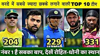 Oneday क्रिकेट में सबसे ज्यादा छक्के जड़ने का वाली टीम।Team Who Hits Most Sixes In ODI Cricket!