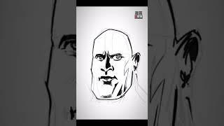 Drawing Dwayne Johnson (The ROCK) as Black Adam in Graphic Novel Style #shorts #DCsuperheroes