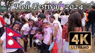 【4K Walk in Nepal】 Holi Festival in Pokhara 2024