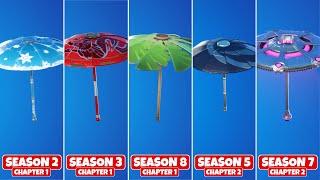 Evolution of Fortnite Umbrellas! (Chapter 1 Season 1 - Chapter 2 Season 7)