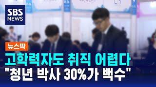 고학력자도 취직 어렵다…"청년 박사 30%가 백수" / SBS / 뉴스딱