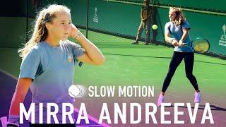 Mirra Andreeva Slow-motion | Forehand Backhand [4k 60fps]