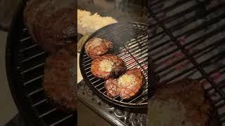 Filet mignon on the Webber Smokey Joe #webber #filetmignon #grilling #christmas #bbq #steak