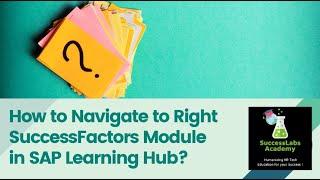 How to Navigate through Right Courses for SAP SuccessFactors in SAP Learning Hub