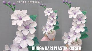 DIY Tutorial Cara Membuat Bunga Dari Plastik Kresek TANPA SETRIKA ! Terbaru 2022 #bungakresek