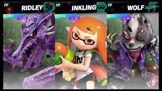 Super Smash Bros Ultimate Amiibo Fights   Request #4243 Ridley vs Inkling vs Wolf