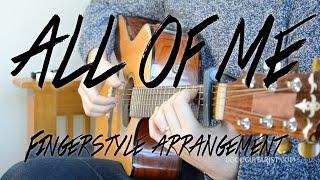 "All Of Me" Easy Fingerstyle Guitar Lesson + Tutorial | Piano arranged for Guitar