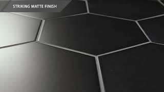 Textile Basic Hex Black by Merola Tile