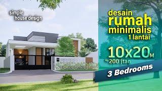 Small House Design Idea (10x20 meter) 3 bedroom & 2 Bathroom