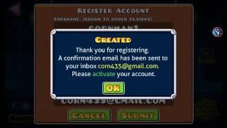 To register a random account on Geometry Dash