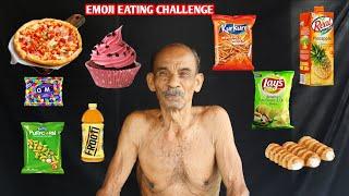 Grandpa EMOJI EATING CHALLENGE 1 || Aja Kitchen