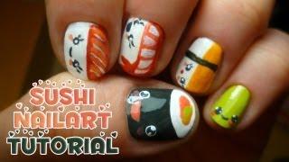 Tutorial: How to make sushi nail art - entry for luckycharms2407 nailart contest