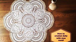 CC How to crochet doily with rose motif Part 1 of 4