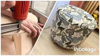 How To Make Round Ottoman Stool || Tufted Ottoman Stool DIY || Polkilo