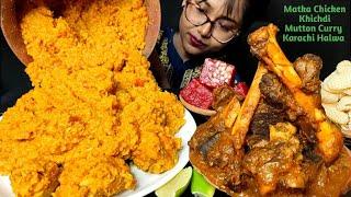 Eating Matka Chicken Khichdi & Mutton Kosha | Big Bites | Foodie Darling | Asmr Eating | Eating Show