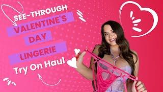 TRANSPARENT TRY ON Haul with Mirror View|Valentine's Day Lingerie| Jean Marie Try On