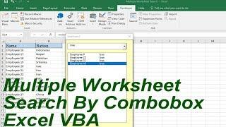 Multiple Worksheet Search by combobox excel VBA