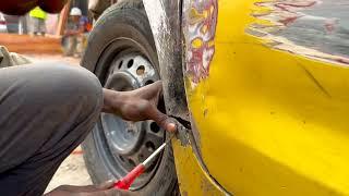 Car repair after accident in Africa