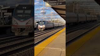 Amtrak Keystone train speeds past Princeton Junction Station