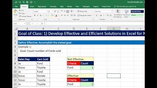 Highline Excel 2016 Class 01: Excel Fundamentals: Efficiency, Data, Data Sets, Formatting