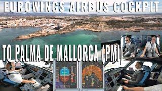 PALMA DE MALLORCA   (PMI) AIRBUS A320 COCKPIT FULL SIGHTSEEING APPROACH TO RUNWAY 06L