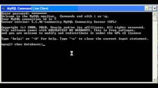 tutorial mysql: comando SHOW DATABASES en MySQL sobre Ms Windows