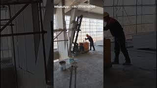 Hydraulic Wall panel installation machine working at ALC wall panels construction site