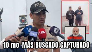 Policía Nacional captura al 10mo más buscado en el Ecuador